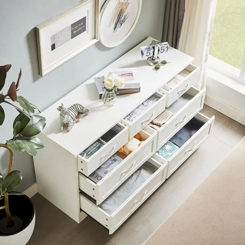 Modern 3 Drawer Chest of Drawers with 7 Drawers Dresser, Clothes Organizer -Metal Pulls