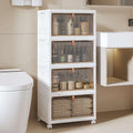 Mobile contenitore da bagno a 4 ripiani, contenitori con coperchio impilabili e organizer pieghevoli