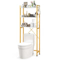 Scaffale da bagno a 3 ripiani da posizionare sopra il WC, struttura in metallo salvaspazio