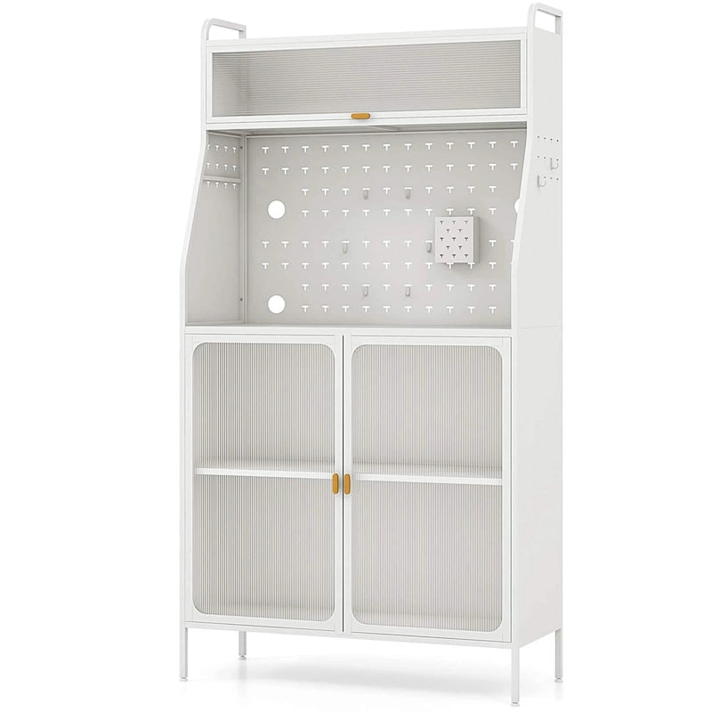 5-tier Metal Kitchen Bakers Rack with Pegboard 8 Hooks - See Details
