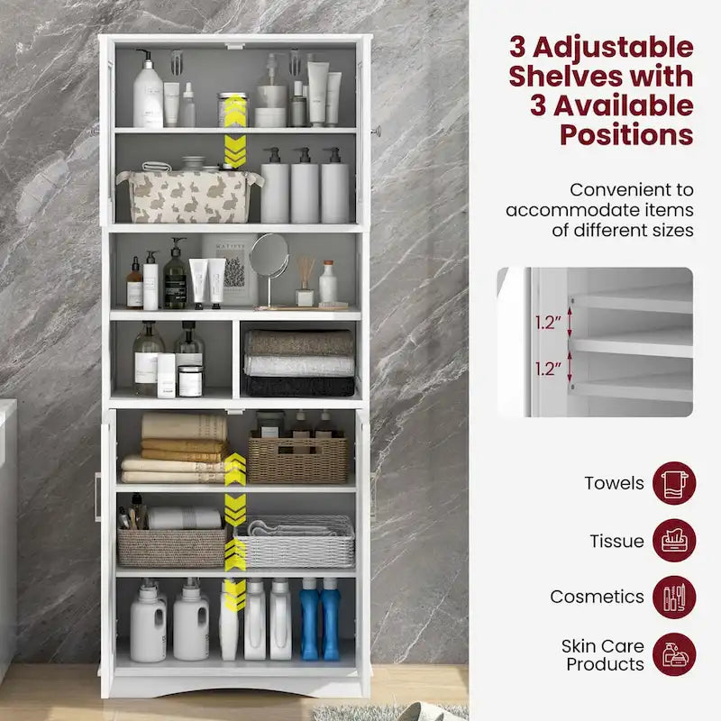 Mobile alto da bagno con ampio spazio contenitivo e pannelli in acrilico