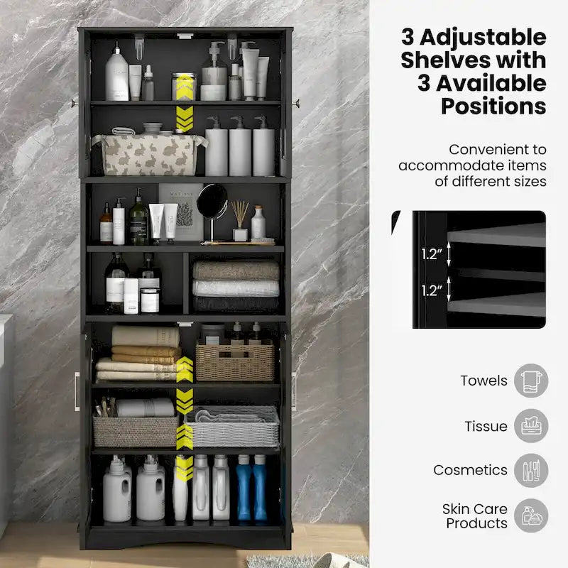 Mobile alto da bagno con ampio spazio contenitivo e pannelli in acrilico