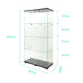 Vetrinetta in vetro temperato, mobile contenitore, schedario