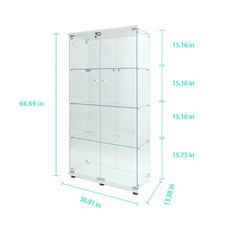 Vetrinetta in vetro temperato, mobile contenitore, schedario