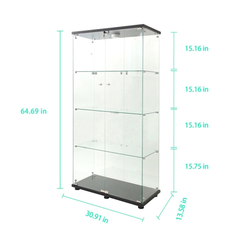 Vetrinetta in vetro temperato, mobile contenitore, schedario