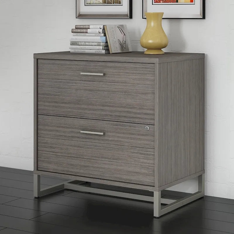 Scandinavian Style 2 Drawer Lateral File Cabinet