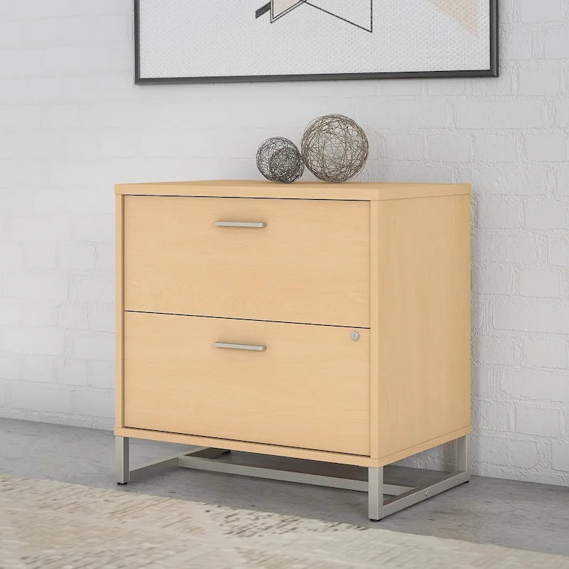 Scandinavian Style 2 Drawer Lateral File Cabinet