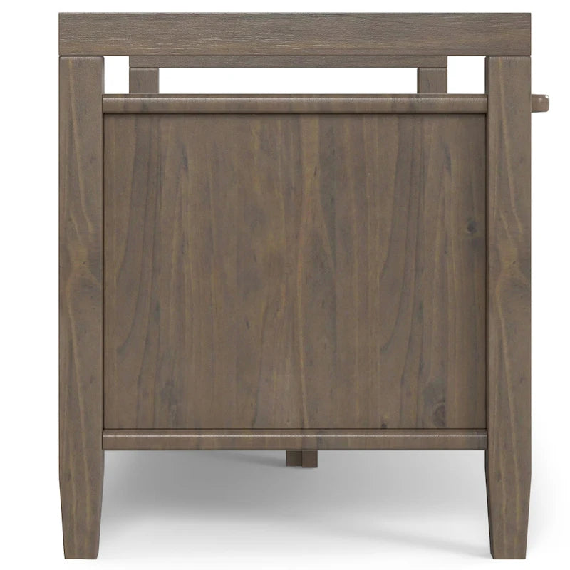 SOLID WOOD 44 inch Wide Transitional Entryway Storage Bench in Smoky Brown - 18 d x 44 w x 19.8 h