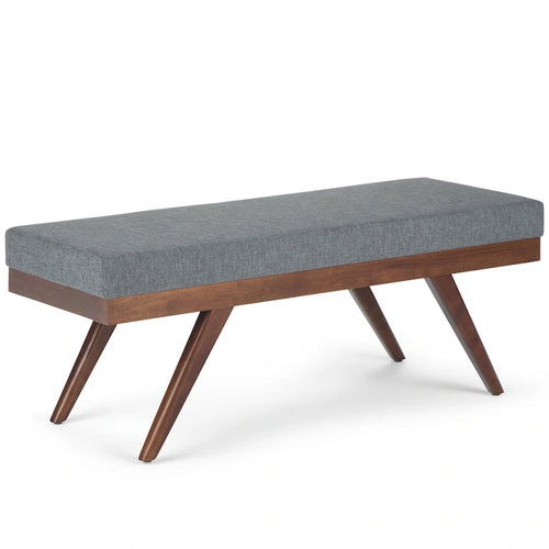 Panca ottomana rettangolare Mid-Century Modern larga 48 pollici