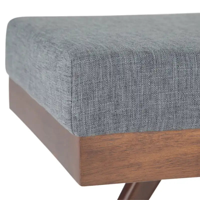 Prostokątna ławka tapicerowana w stylu mid-century modern o szerokości 48 cali