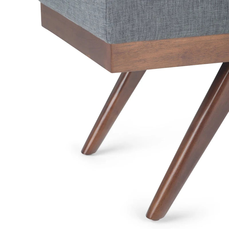Panca ottomana rettangolare Mid-Century Modern larga 48 pollici