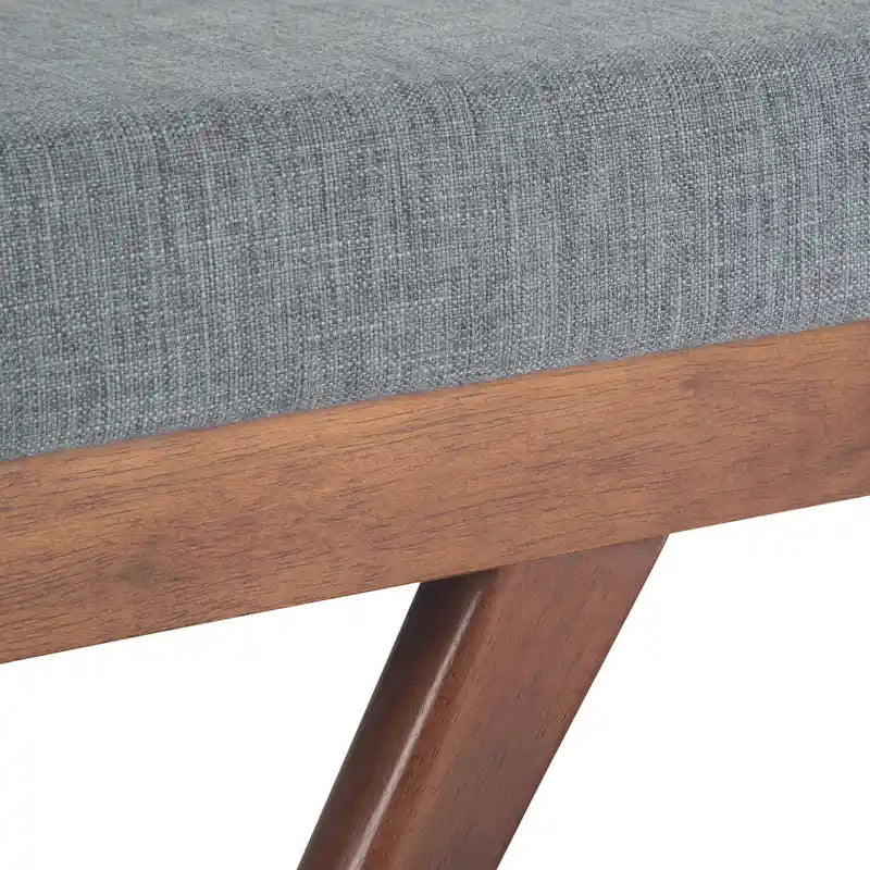 Panca ottomana rettangolare Mid-Century Modern larga 48 pollici