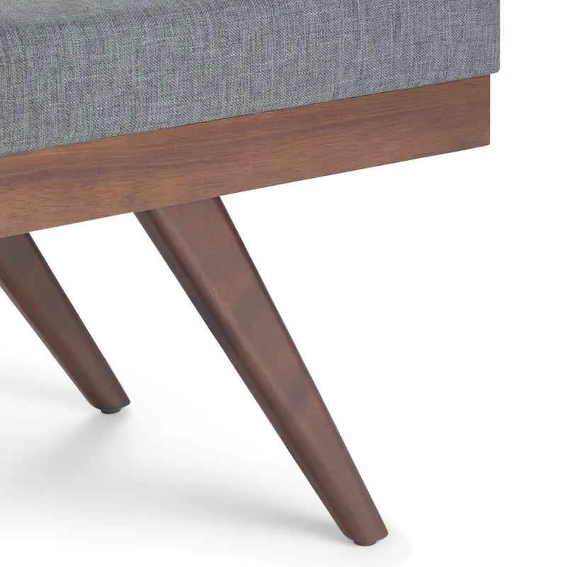 Panca ottomana rettangolare Mid-Century Modern larga 48 pollici
