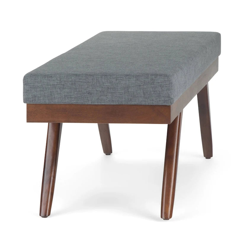 Panca ottomana rettangolare Mid-Century Modern larga 48 pollici