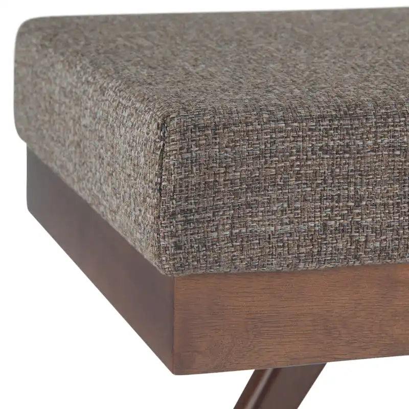 Panca ottomana rettangolare Mid-Century Modern larga 48 pollici