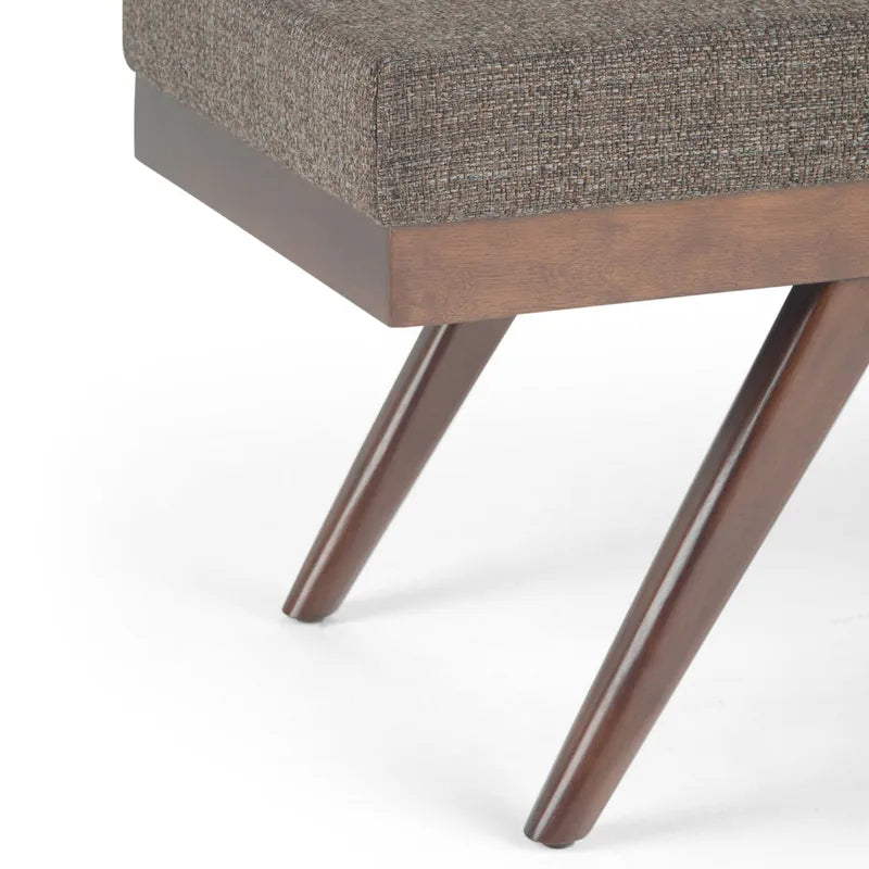 Panca ottomana rettangolare Mid-Century Modern larga 48 pollici