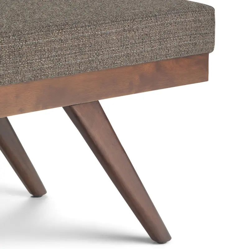 Panca ottomana rettangolare Mid-Century Modern larga 48 pollici