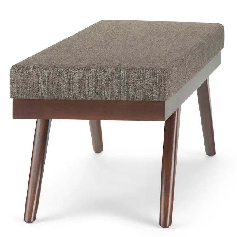 Panca ottomana rettangolare Mid-Century Modern larga 48 pollici
