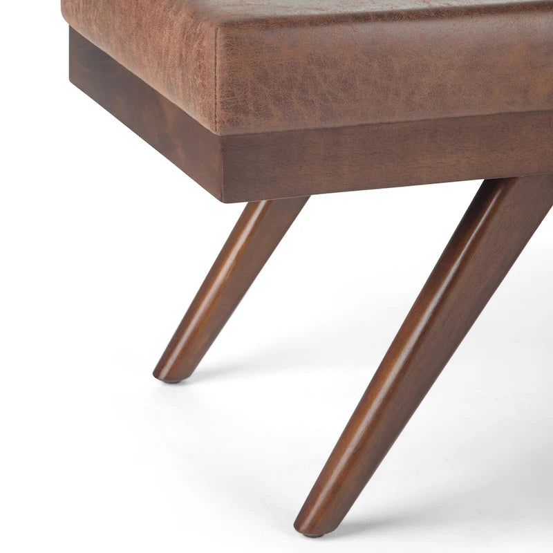 Panca ottomana rettangolare Mid-Century Modern larga 48 pollici