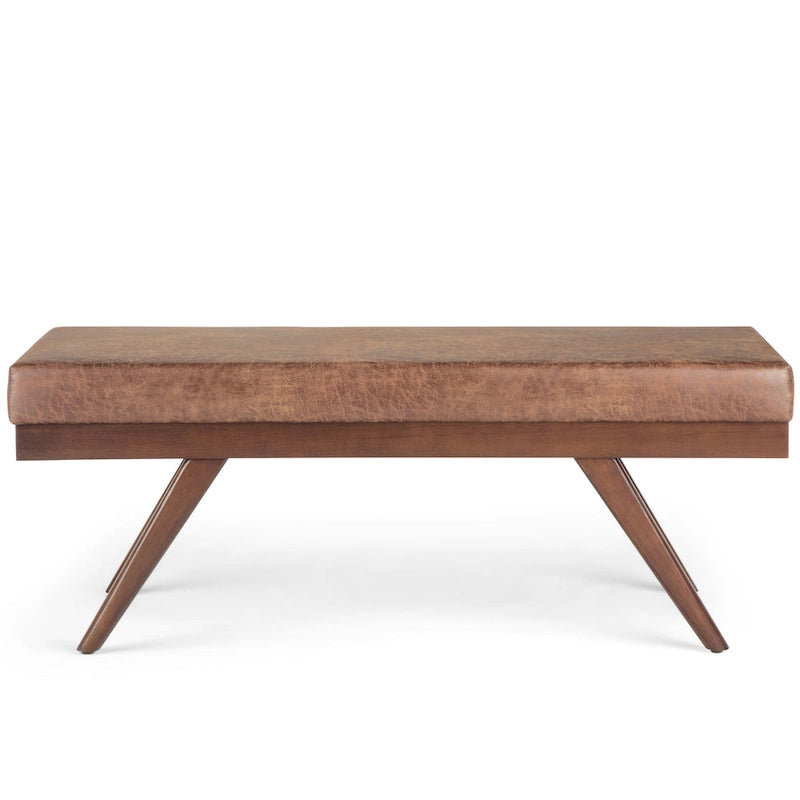 Panca ottomana rettangolare Mid-Century Modern larga 48 pollici