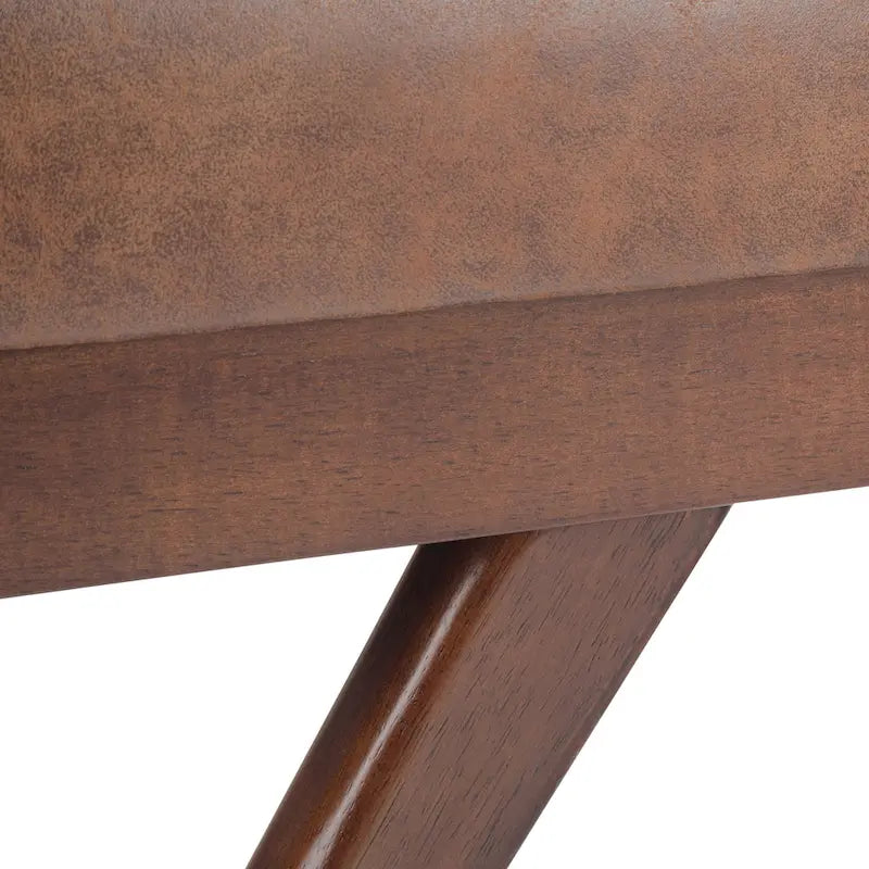 Panca ottomana rettangolare Mid-Century Modern larga 48 pollici