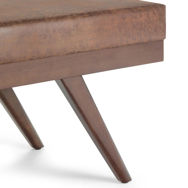 Panca ottomana rettangolare Mid-Century Modern larga 48 pollici