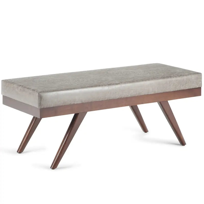 Panca ottomana rettangolare Mid-Century Modern larga 48 pollici