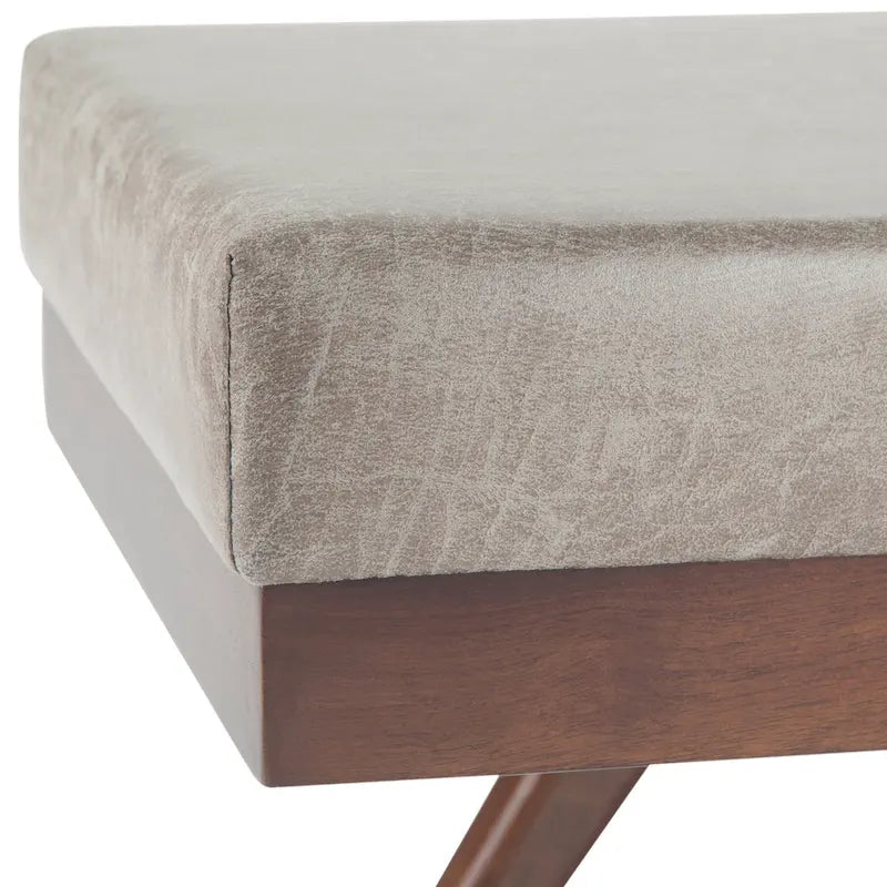 Panca ottomana rettangolare Mid-Century Modern larga 48 pollici