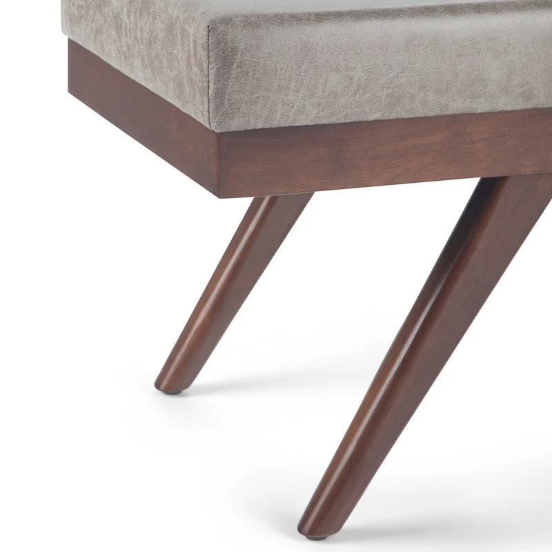 Panca ottomana rettangolare Mid-Century Modern larga 48 pollici