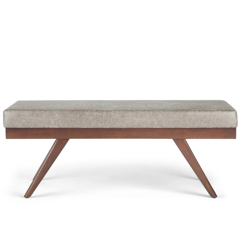 Panca ottomana rettangolare Mid-Century Modern larga 48 pollici