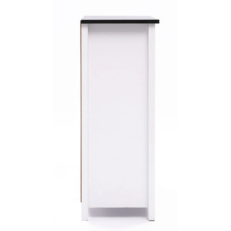 Mobiletto bianco e nero in legno per biancheria da bagno - 31.9 H x 23.6 W x 11.8 D