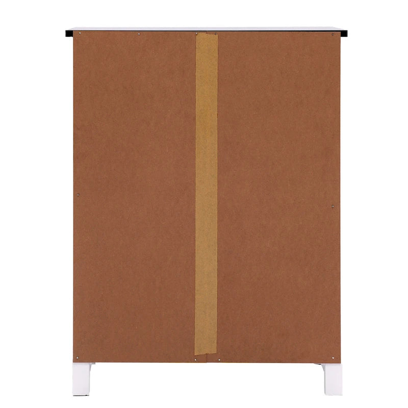 Mobiletto bianco e nero in legno per biancheria da bagno - 31.9 H x 23.6 W x 11.8 D