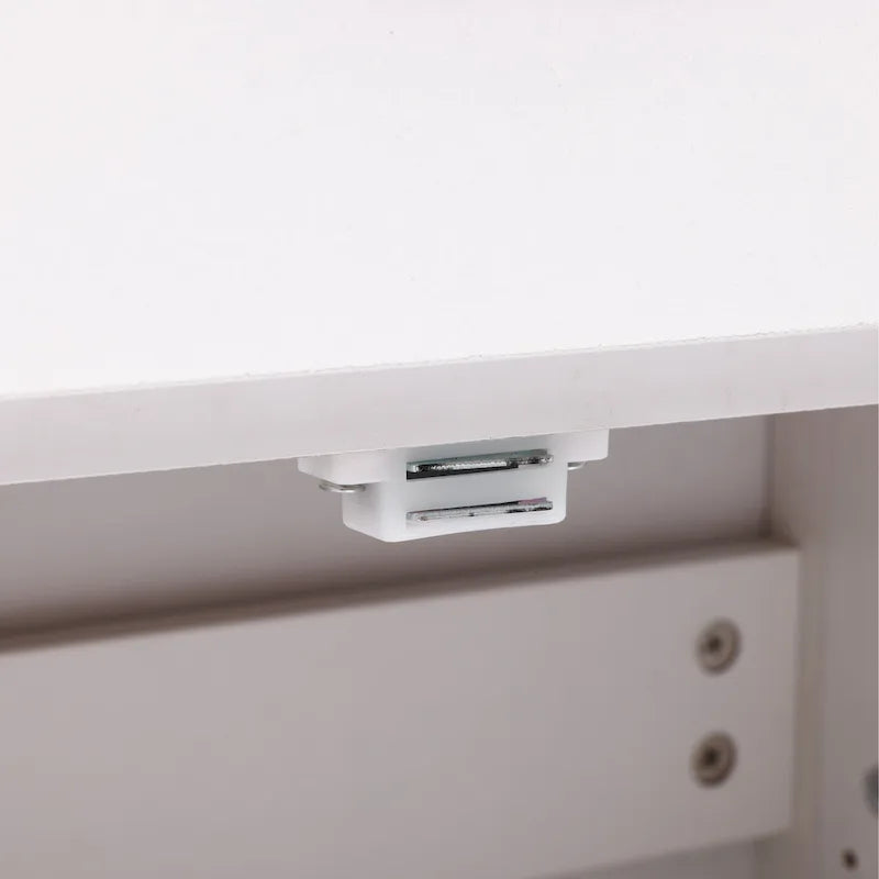 Mobiletto bianco e nero in legno per biancheria da bagno - 31.9 H x 23.6 W x 11.8 D