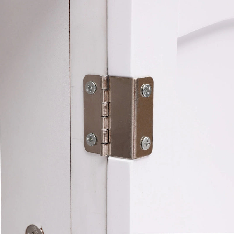 Mobiletto bianco e nero in legno per biancheria da bagno - 31.9 H x 23.6 W x 11.8 D
