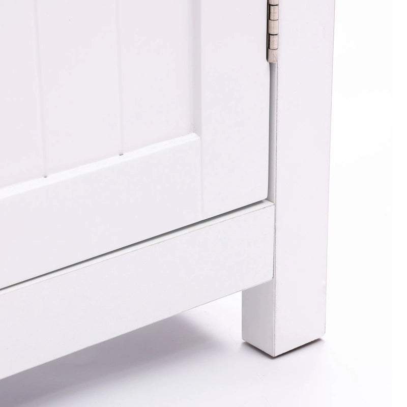 Mobiletto bianco e nero in legno per biancheria da bagno - 31.9 H x 23.6 W x 11.8 D