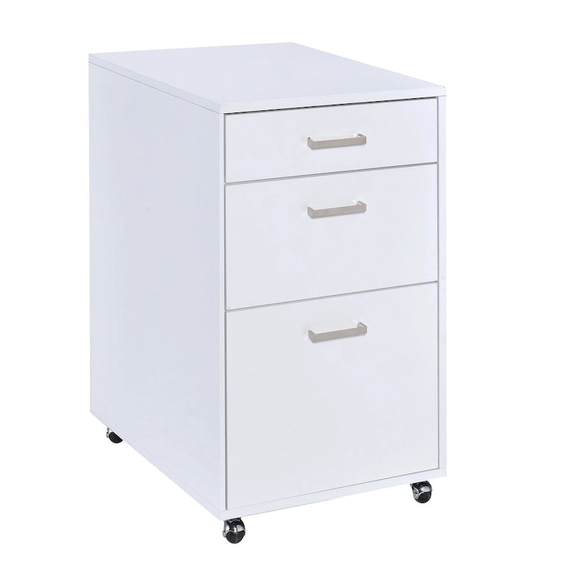 White High Gloss File Cabinet with 3 Drawers