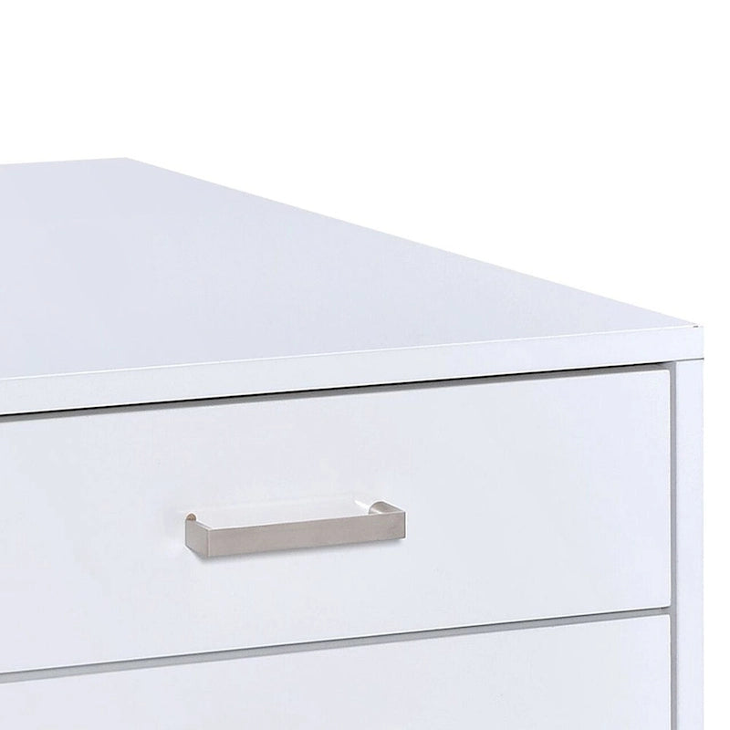 White High Gloss File Cabinet with 3 Drawers