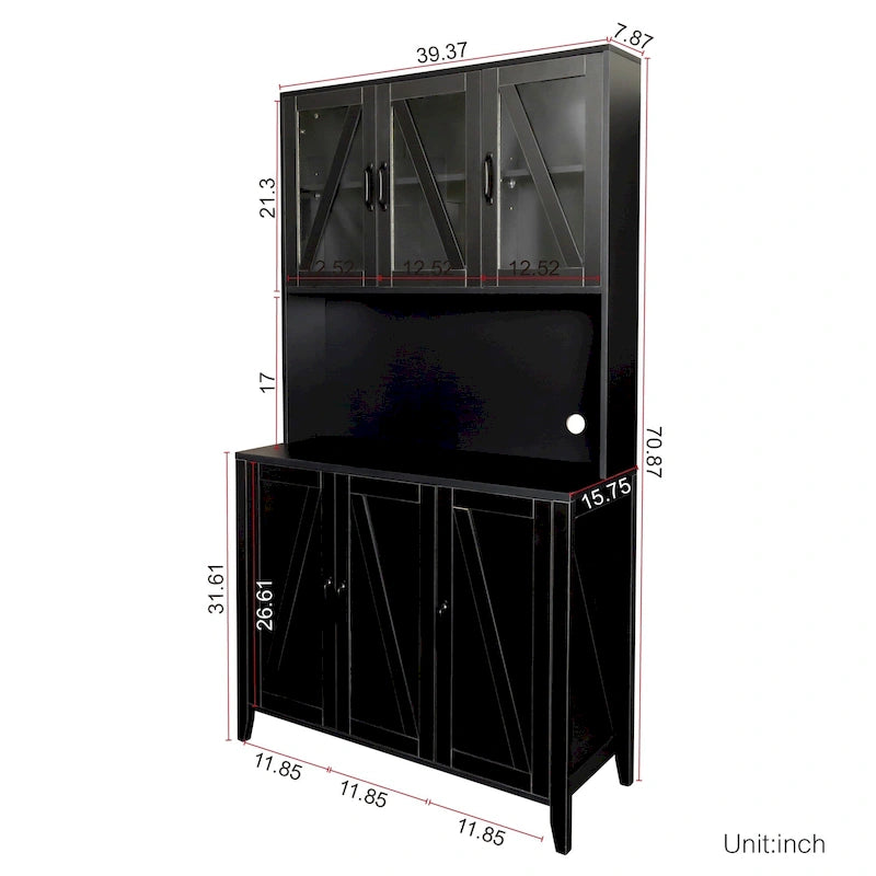 Credenza dispensa con ante in vetro