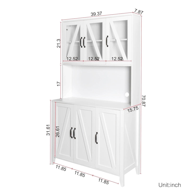Credenza dispensa con ante in vetro
