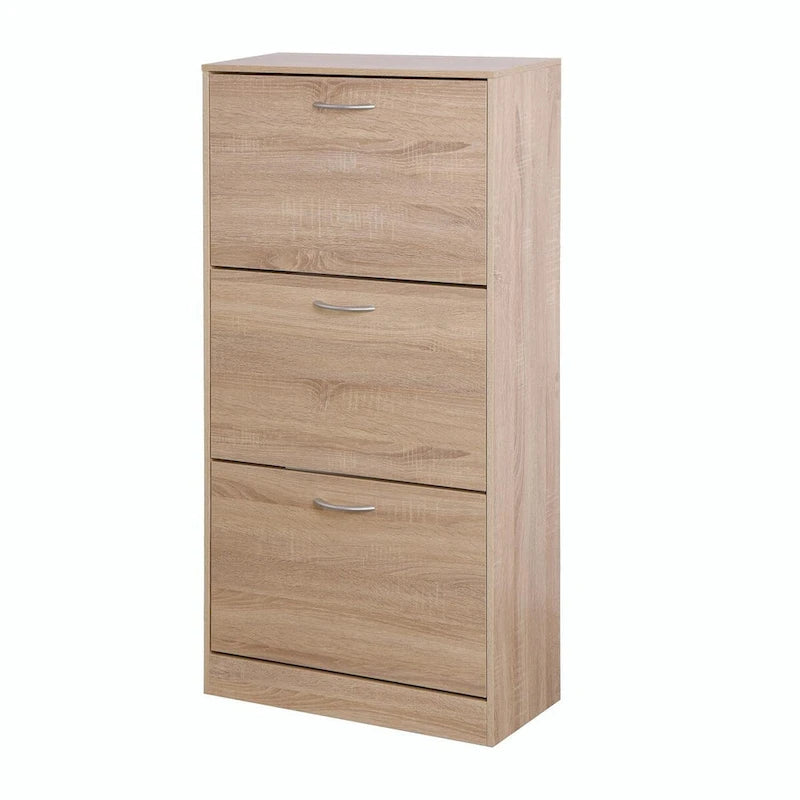 Scarpiera a 3 cassetti con ripiano portascarpe in legno a 3 livelli