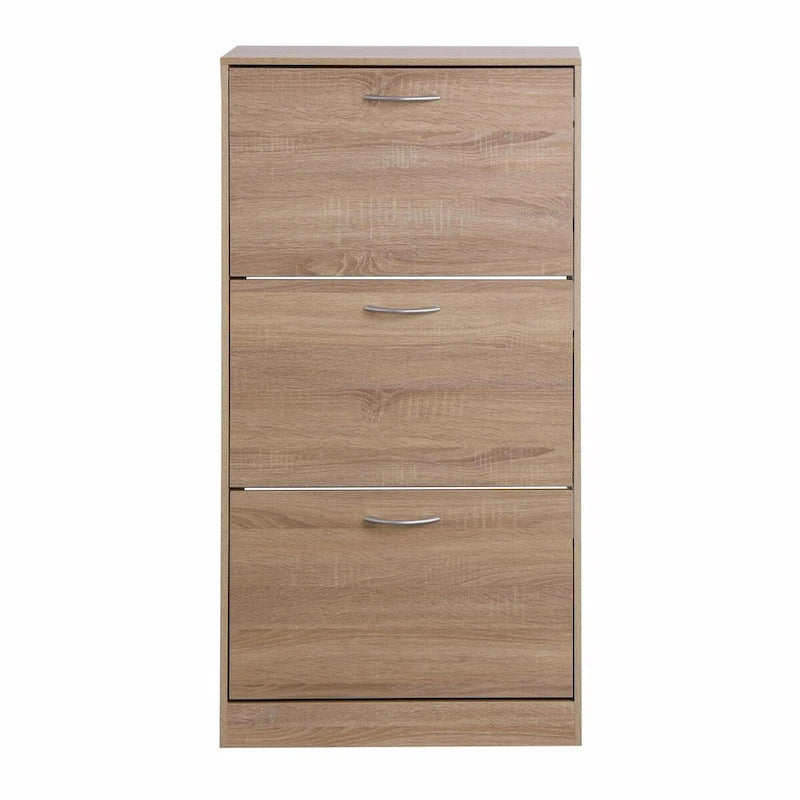 Scarpiera a 3 cassetti con ripiano portascarpe in legno a 3 livelli