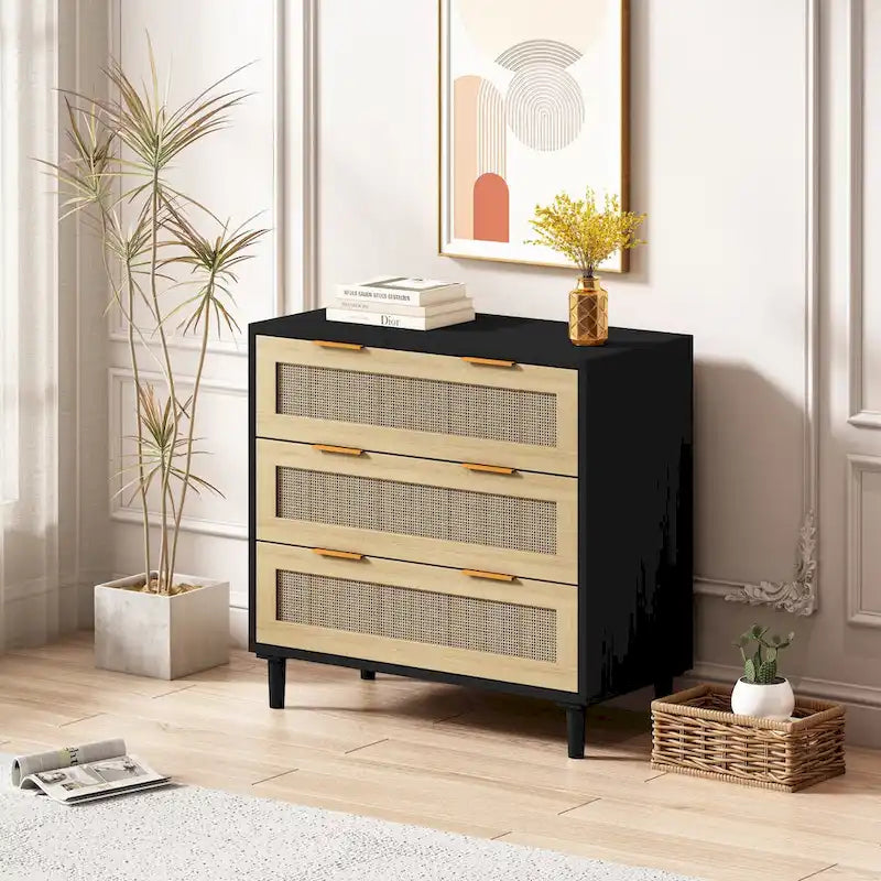 31.50Drawers Rattan Storage Cabinet for Bedroom Living Room