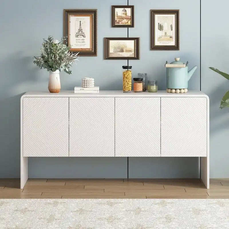 60L Large Storage Space Sideboard with 4 Doors