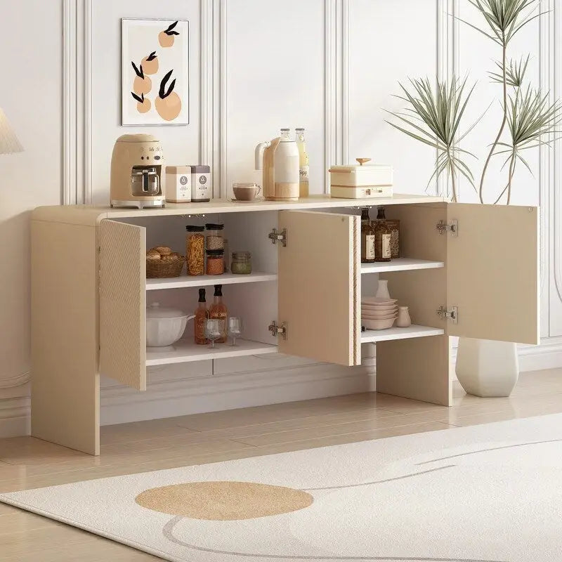 60L Large Storage Space Sideboard with 4 Doors