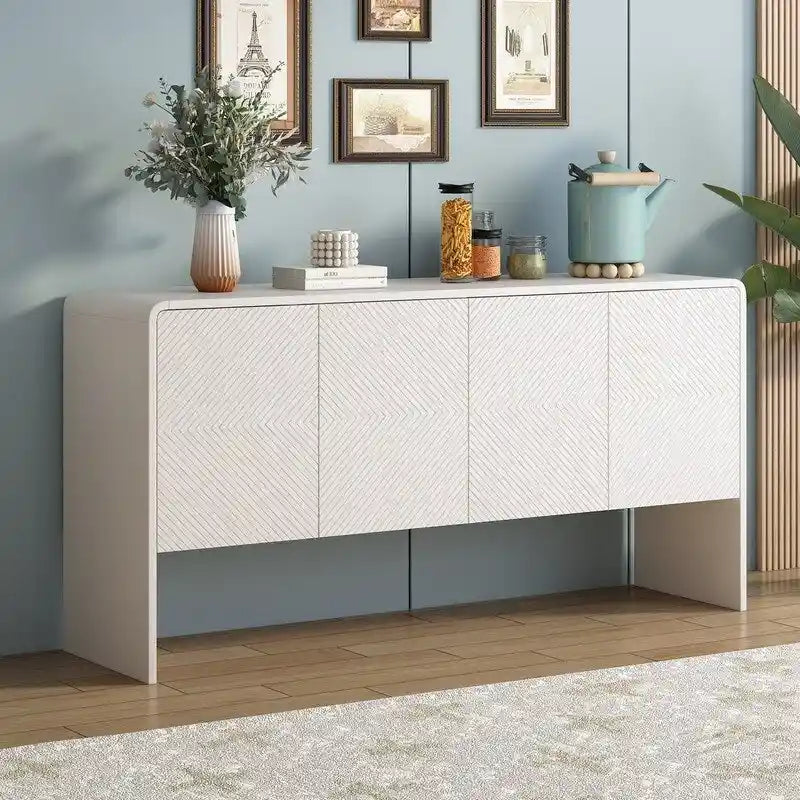 60L Large Storage Space Sideboard with 4 Doors