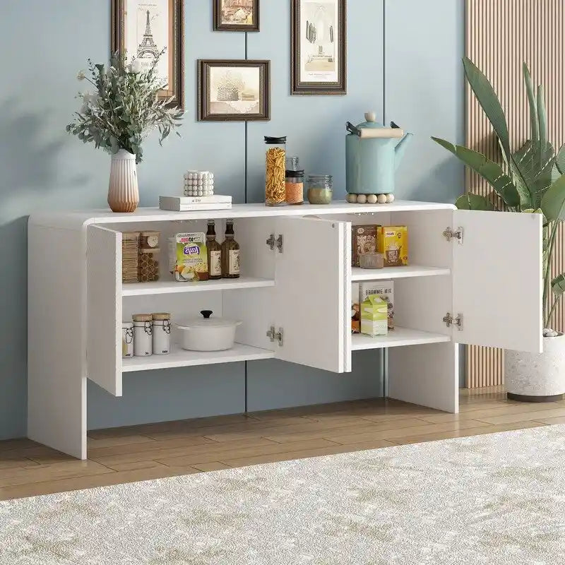 60L Large Storage Space Sideboard with 4 Doors