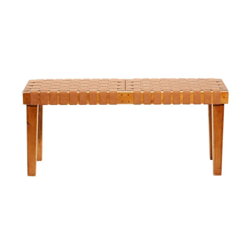 Wood Woven Bench - Black or Brown