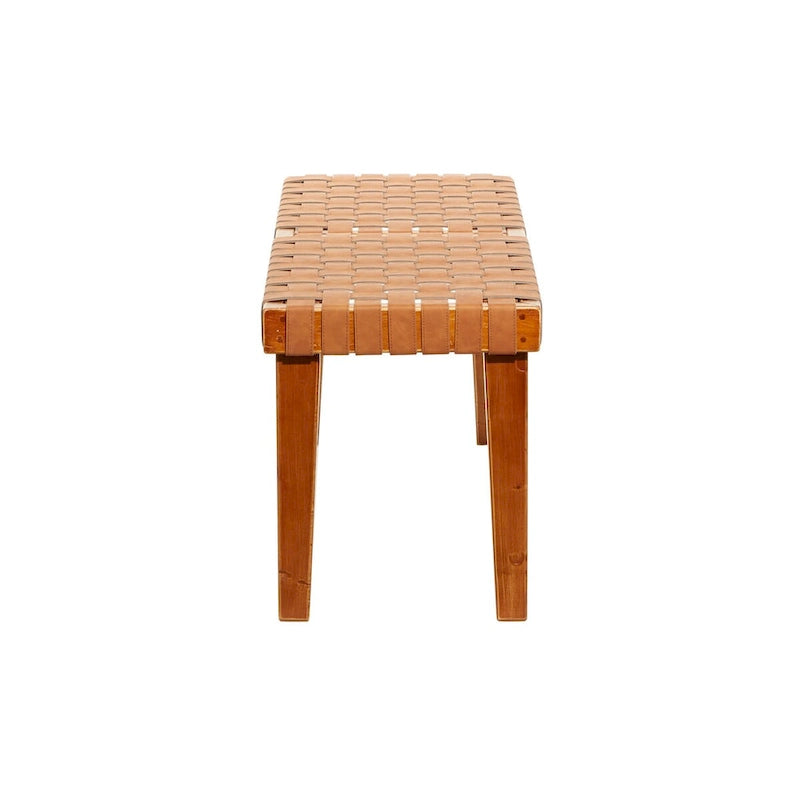 Wood Woven Bench - Black or Brown