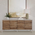 Credenza vintage dall'aspetto vissuto a 4 ante - 79Wx17Dx34H
