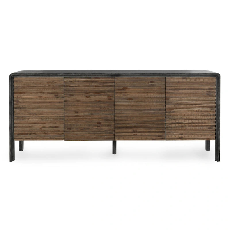 Credenza vintage dall'aspetto vissuto a 4 ante - 79Wx17Dx34H